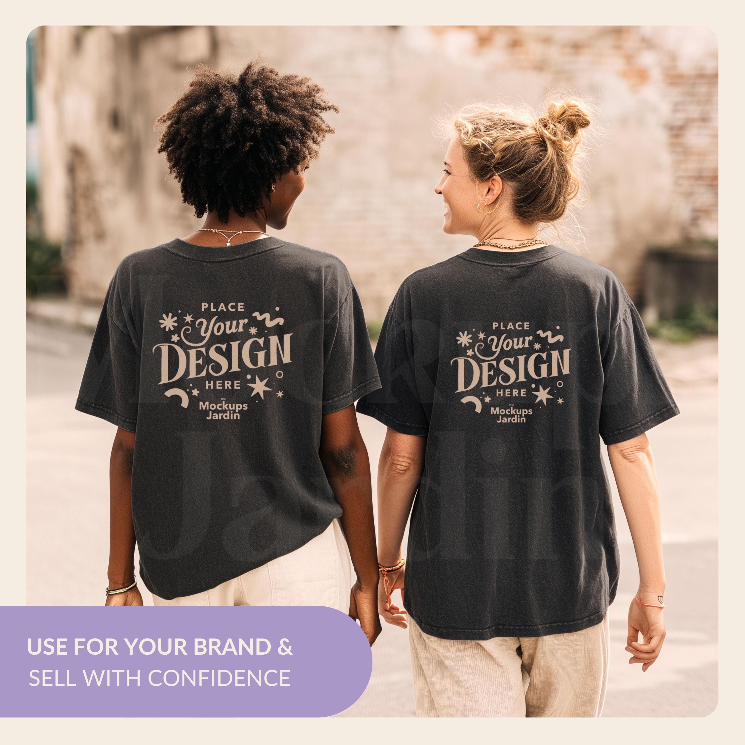 Comfort Colors 1717 Pepper T-shirt Mockup | Friends Back View Mock