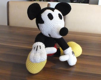 Handmade crocheted Mickey Mouse, for Disney lovers, cute, soft & a true one-of-a-kind, perfect as a gift