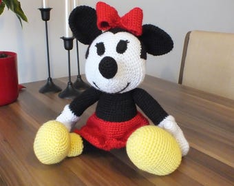 Handmade crocheted Minnie Mouse, for Disney lovers, cute, soft & a true one-of-a-kind, perfect as a gift