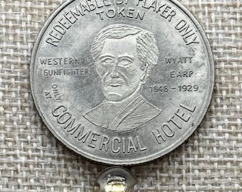 Vintage 1991 Las Vegas Monte Carlo Casino Commercial Hotel Token Featuring Wyatt Earp