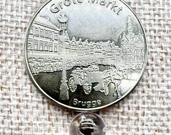 Coleccionistas de patrimonio belga Coin Grote Markt en Brujas, Bélgica