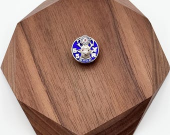 Pin de solapa esmaltado vintage con diamantes de imitación de BPOE Elks para miembros de 55 años