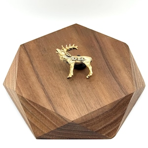 BPOE Elks 3 D Elk Gold Tone Lapel/Pin