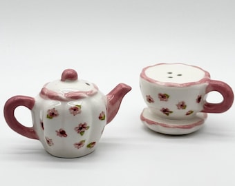 Teapot and Teacup Mini Salt and Pepper Shakers