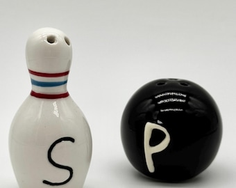 Bowling Ball and Pin Mini Salt and Pepper Shakers