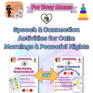 PECS & ABA Visuelle Routine Kit | Ruhiger Morgen und friedliche Nacht-Werkzeuge für Autismus, Sprache, Sonderpädagogik, Homeschool, nonverbale Kinder