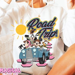 Mickey and Friends Summer Trip Png, Mouse  Friends Road Trippin Png, Road Trip Png, Summer Vibes Png, Retro Summer Png, Summer Sublimation