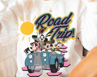 Mickey and Friends Summer Trip Png, Mouse  Friends Road Trippin Png, Road Trip Png, Summer Vibes Png, Retro Summer Png, Summer Sublimation