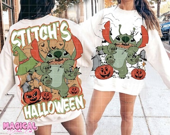 Stitch Halloween Shirt Png, Trendy Halloween Png, Retro Halloween Spooky Png, Halloween Pumpkin,  Spooky Season Png, Halloween Fall Shirt