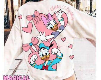 Coquette Donald And Daisy Png, Donald and Daisy Png, Donald Daisy Couple Png, Better Together Png, Family Vacation Png, Magic Kingdom Png