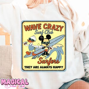Surf Club Png, Mouse and Friends Png, Funny Summer Surfing Png, Beach Png, Trendy Summer, Surfing Lover, Summer Vibes Png, Magic Kingdom Png