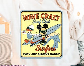 Surf Club Png, Mouse and Friends Png, Funny Summer Surfing Png, Beach Png, Trendy Summer, Surfing Lover, Summer Vibes Png, Magic Kingdom Png