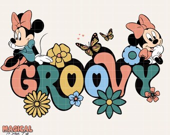 Retro Groovy Png, Minnie Mouse Png, Floral Groovy Png, Groovy Sublimation, Flower Png, Family Trip Png, Vacay Mode Png, Cute Mouse Png