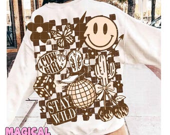 Retro Cowgirl Png, Western Png, Stay Wild Png, Western Howdy Png, Trendy Western Png, Boho Aesthetic Png, Western Shirt Png, Western Sticker