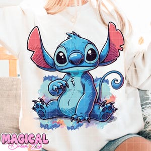 Stitch Clipart, Stitich Png, Cute Stitch Art, Watercolor Kids Art, Cute Cartoon Character, Prints Stitch Clipart Png, Lilo and Stitch