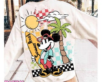 Summer Break Png, Summer Vibes Png, Retro Mouse Summer Png, Mickey Mouse Png, Beach Bums Png, Trendy Summer Png, Beach Vibes Png