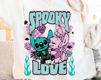 Lilo and Stitch Spooky Png, Stitch Halloween Png Design, Stitch Spooky Season Png, Cute Halloween Png, Trendy Halloween Png, Spooky Love Png