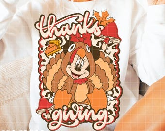 Happy Thanksgiving Png, Thanksgiving Png, Cute Mouse Pumpkin Png, Fall Png, Autumn Leaves Png, Thankful Png, Groovy Fall Png, Retro Fall Png