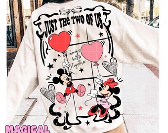 Just The Two Of Us Png, Retro Mouse Couple Valentine's Day Png, Trendy Valentine Png, Cute Preppy Valentine Png, Magical Kingdom Png, Vday