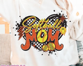 Softball Mama Png, Retro Softball Mom Png, Checkered Softball Mama Png, Game Day Retro Softball Png, Softball Mom Png, Trendy Retro Mom Png