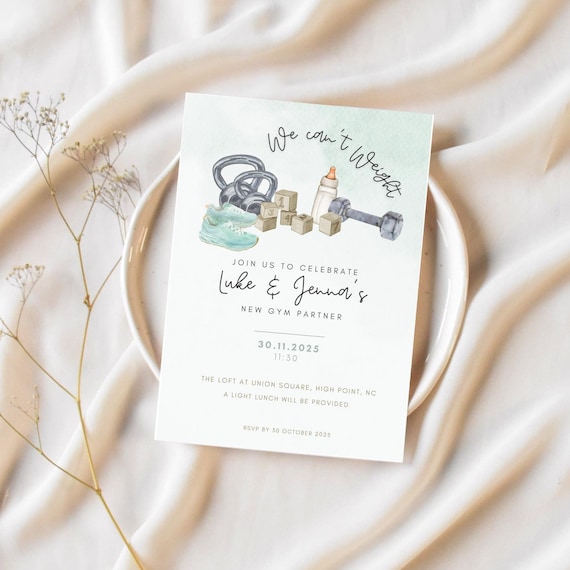 Blue Gym Babyshower Invite