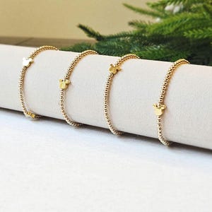 14k Gold Filled Mouse Charm Bracelet made with High Quality 14K Gold filled Beads I Multiple options