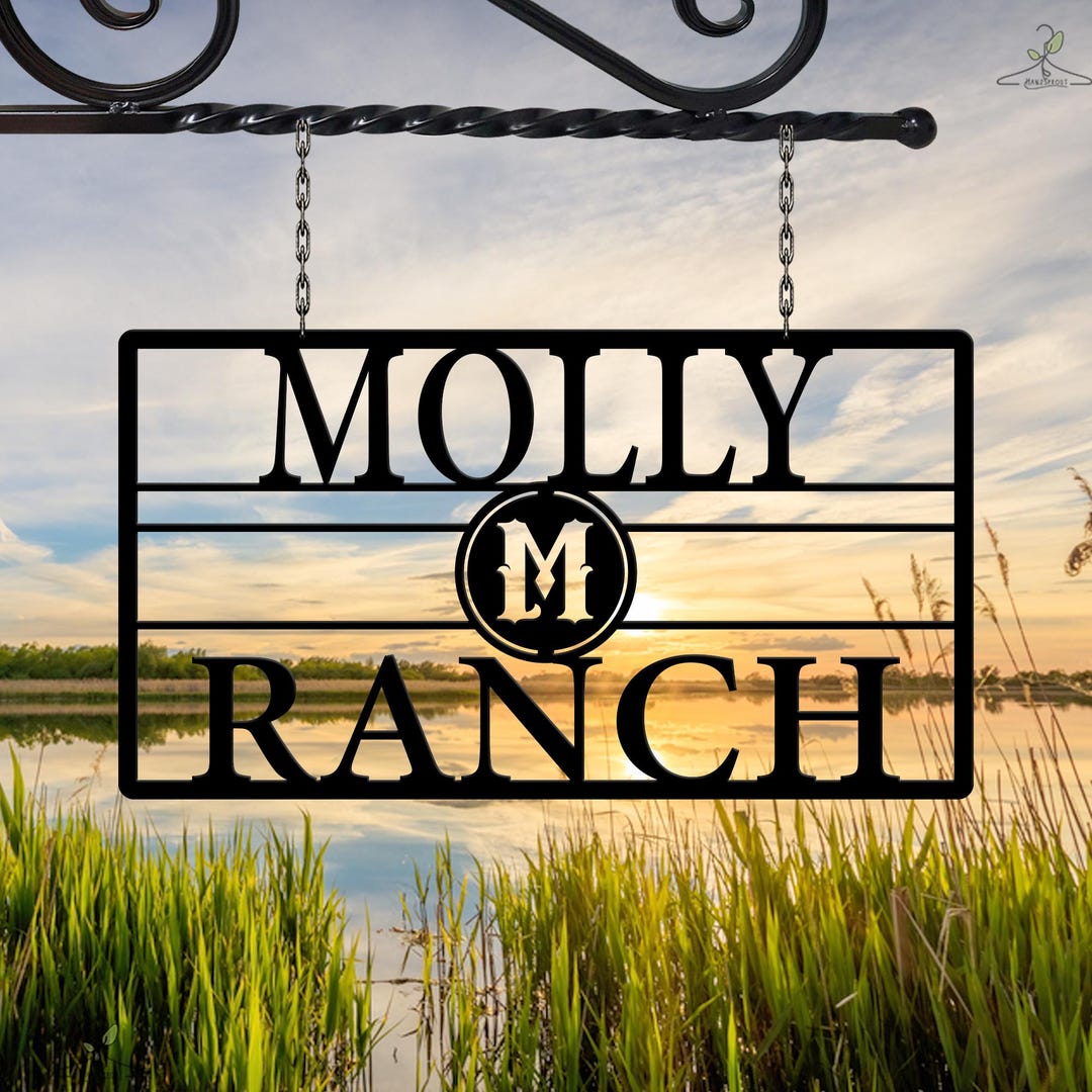 Custom Ranch Metal Sign, Personalized Name Sign, Farmhouse Outdoor Wall ...