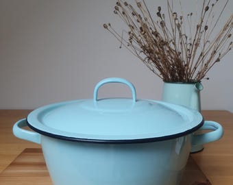 Grande marmite turquoise vintage