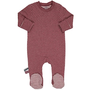 Organic Cotton Footed Baby Sleepsuit | Bordeaux Melange | Cozy Baby Sleepwear | Gender Neutral Romper for 0-2 Years