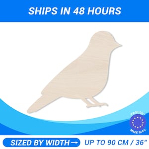 Personalized Wooden Lark Bird Shape • Custom Cut To Size Baltic Birch Plywood • Premium A/B (1/2) Wood Sheets For DIY • Crafts 1&quot; to 60&quot;