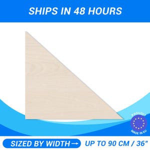 Personalisierte rechtes Dreieck gleichseitige Holzform • Benutzerdefinierte geschnittene baltische Birkensperrholz • Premium A / B 1/2 Holzblätter für DIY-Projekte Handwerk
