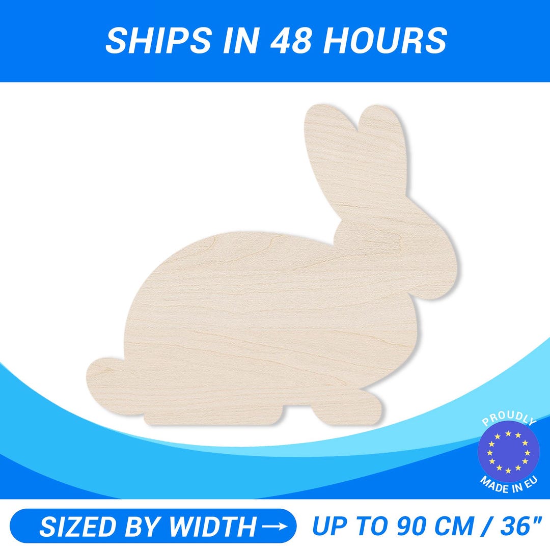 Personalized Wooden Rabbit Bunny Shape • Custom Cut to Size Baltic ...