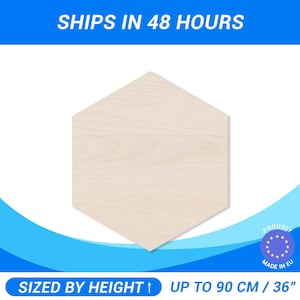 Personalized Wooden Hexagon Shape • Custom Cut Baltic Birch Plywood • Premium A/B 1/2 Wood Sheets For DIY Projects Woodworking Crafts