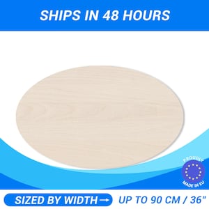 Personalized Wooden Oval Shape • Custom Cut Baltic Birch Plywood • Premium A/B 1/2 Wood Sheets For DIY Projects Woodworking Crafts
