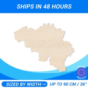 Personalized Wooden Belgium Shape • Custom Size Baltic Birch Plywood • Premium A/B (1/2) Wood Sheets For DIY Projects • Crafts 1&quot; to 60&quot;