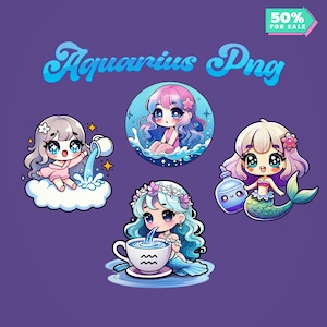 Verseau png, png du zodiaque Verseau, clipart Verseau, autocollants Verseau, cadeaux Verseau, chemise Verseau, anniversaire Verseau, kawaii Verseau