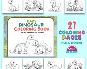 Dinosauriemålarbilder: 27 dinosauriedesigner (PDF och JPG-nedladdning)