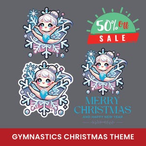 Gymnastics Christmas png, Christmas Gymnastics PNG, gymnastics holiday decor Gymnastics Christmas Stickers, Christmas Gymnastics Stickers,