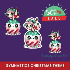 Christmas Dance Png, Dance Mom Png, Gymnastics Mom png, Holiday Gymnastics Stickers, Holiday Dance Stickers Kawaii Gymnastics Christmas PNG