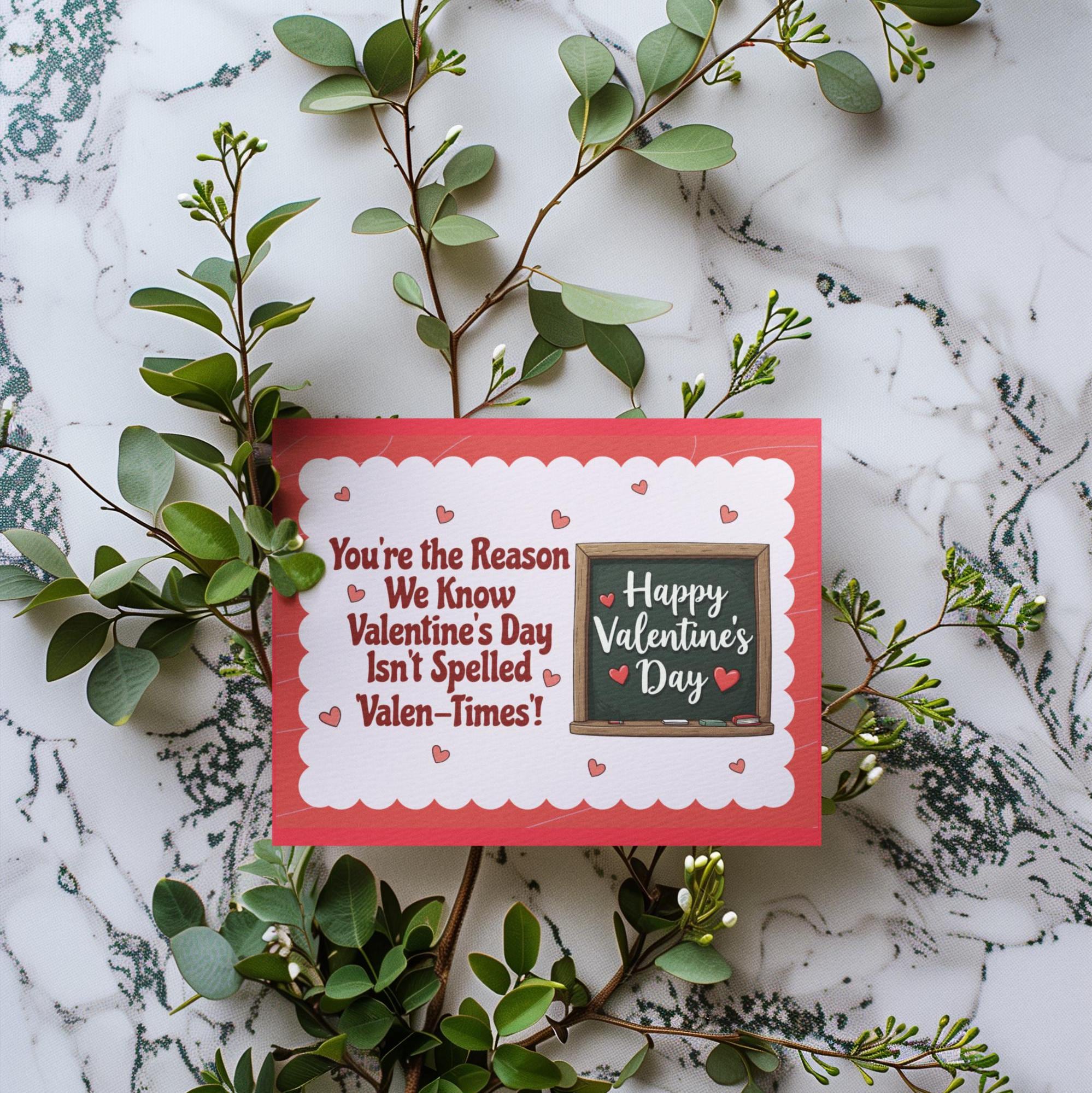 Funny Valentine’s Day Card Printable, Valentine’s Day Card for Teachers ...