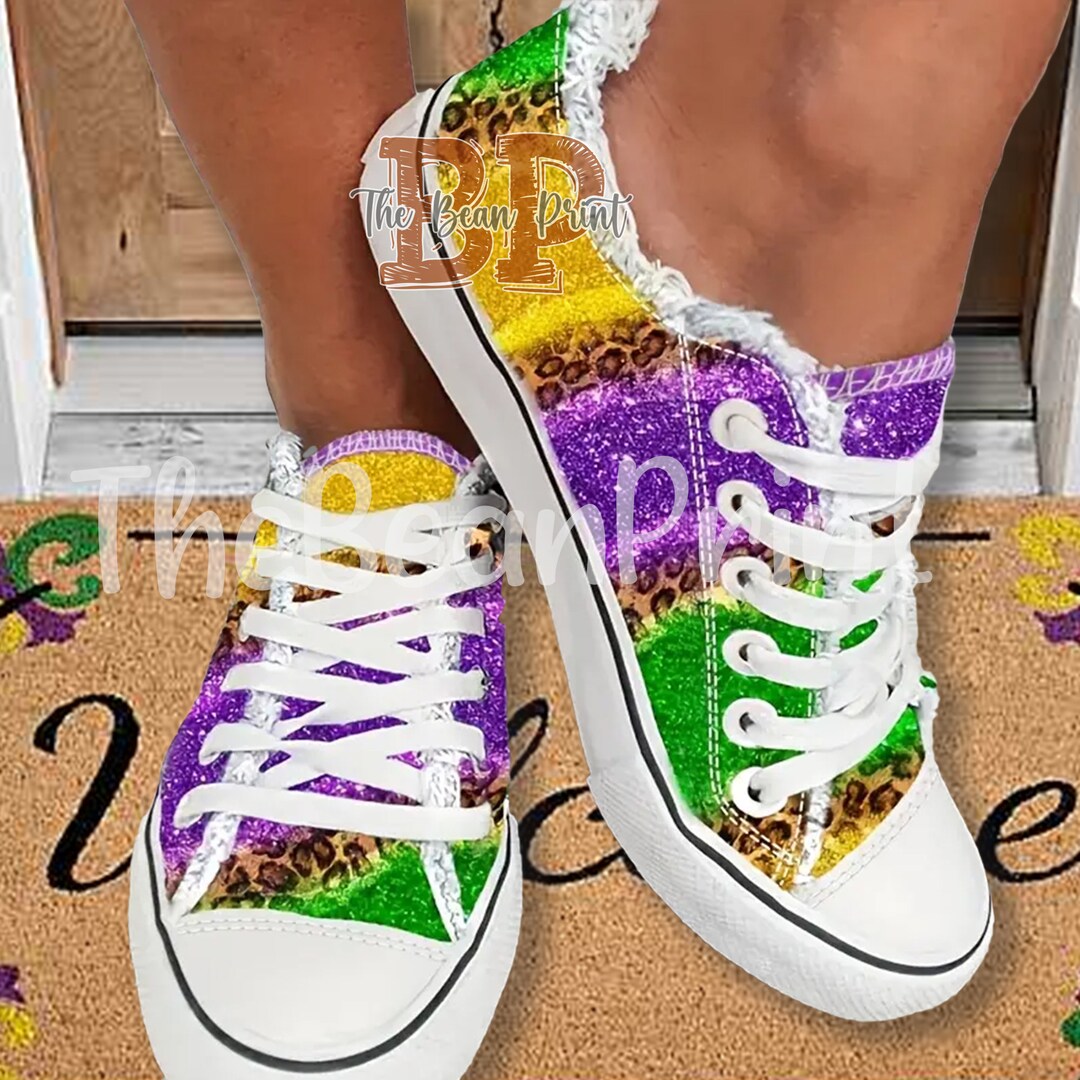 mardi gras sequin sneakers