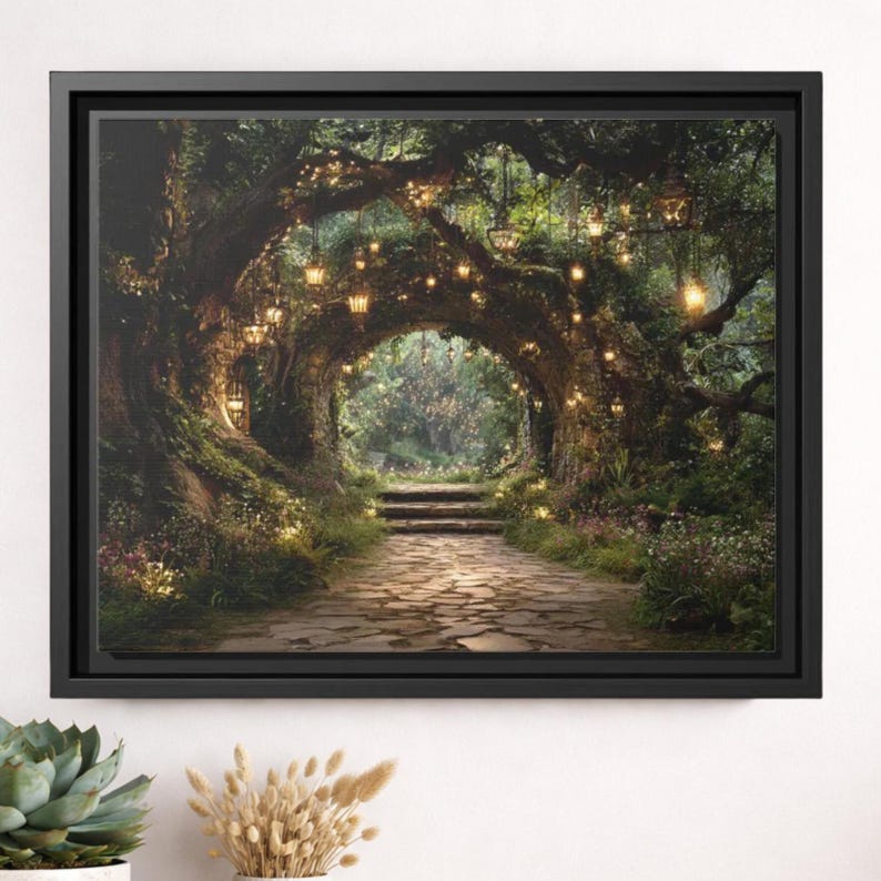 Magical Forest Framed Canvas Print Wall Art | Enchanted Woodland ...