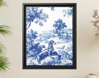 Dachshund Wall Art - French Toile de Jouy