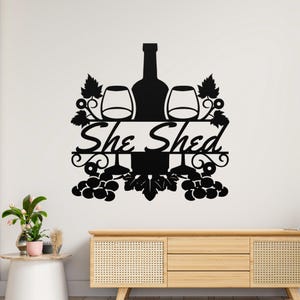 She Shed Metal Sign: Rustic Farmhouse Decor, Girl Cave Art