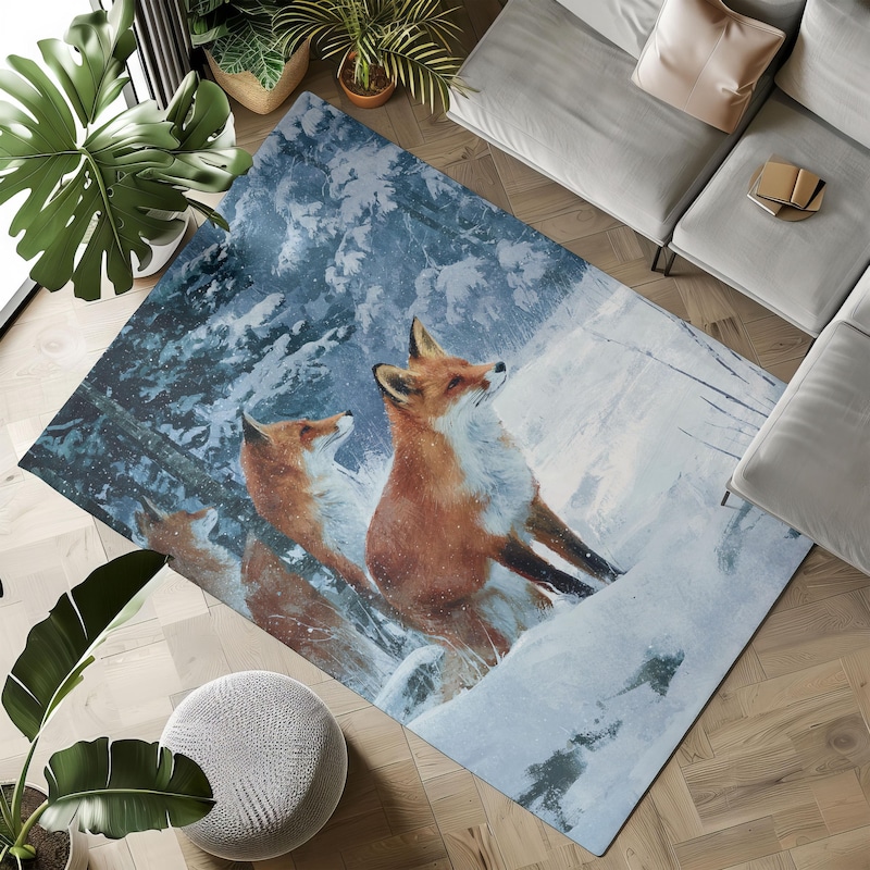 Fox Rug Winter - Etsy