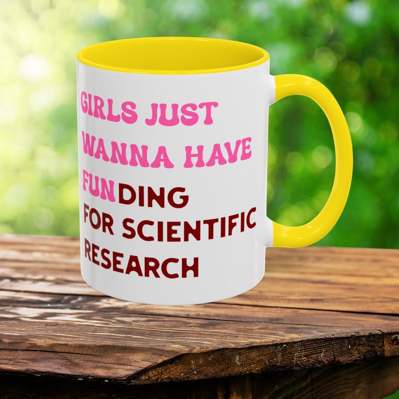 Girls Just Wanna Have Funding For Scientific Research Mug, PhD Scientist Graduation Ceramic Mug Gift, STEM Mug, Science Advocate Apparel image 3