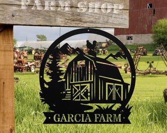 Custom Farm Metal Sign: Personalized Ranch Barn Decor