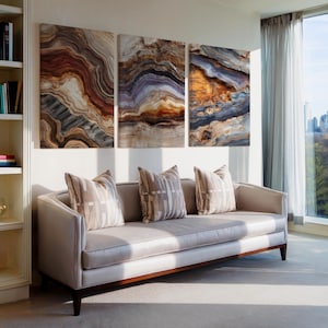 Waved Wood Canvas Print | Abstract Natural Wood Texture Wall Art - Neutral Rustic Decor for Living Room, Bedroom or Office, Entryway Artwork