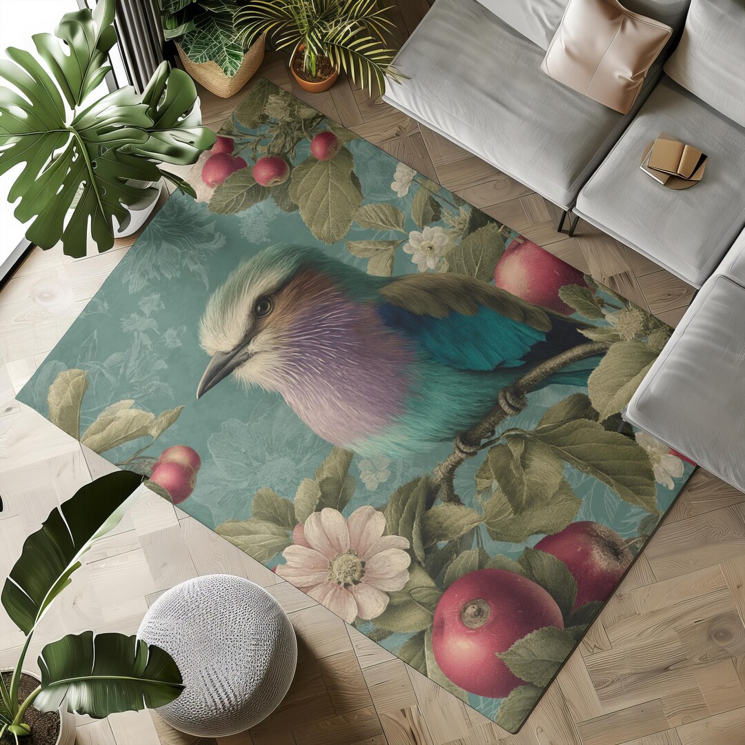 Lilac Breasted Roller Bird Area Rug, Hallway Runner, Carpet for ...