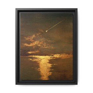 Nocturne in Black and Gold Abstract Wall Art, Falling Rocket Style Canvas Print,  Mom Sympathy Gift, Large Dark Oil Painting Decor